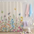 thumbnail image 2 of Shower Curtain Spring Floral Shower Curtains for Bathroom Decor, Waterproof Polyester Shower Curtain Set with Hooks, Extra Long 72" x 96" Watercolor Flower Butterfly Dragonfly, 2 of 9
