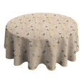 thumbnail image 4 of Beige Butterfly Pattern Round Tablecloth 60"x60",Wrinkle Wipeable Table Cloth for Kitchen Dining Room Picnic Patio Party, 4 of 6