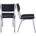 thumbnail image 5 of A Line Furniture Retro Style Black Leatherette and Chrome Base Dining Chairs (Set of 2), 5 of 5