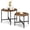 Rustic Brown, variant on Set of 2 Round Coffee Table with Metal Frame, Industrial Nesting Center Table End Tables for Apartment Home Office, Rustic Brown