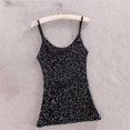 thumbnail image 2 of Women Glitter Sequin Sleeveless Vest Tank Tops Party Cocktail Clubwear Shirt Black YIWEI, 2 of 11