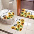thumbnail image 4 of Sunflower Bee Bath Mat 3 Piece Bathroom Rug Set, Vintage Yellow Floral Farmhouse Watercolor Non Slip Bath Rug Contour Mat and Toilet Lid Cover, Absorbent Shower Mats Soft Bath Rugs and Mats Sets, 4 of 8