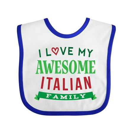 

Inktastic Italy Love My Awesome Italian Family Boys or Girls Baby Bib