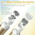 thumbnail image 5 of Berlaney 2-in-1 Women's Bikini Trimmer, Portable Rechargeable Shavers for women, Wet & Dry Use Bikini Razor, Metal Body, 5 of 8