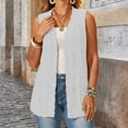 thumbnail image 4 of CIENVNSTG Women's Sweater Vest Plus Size Sleeveless Lightweight Open Front Knit Cardigan Casual Loose Sweaters with Pockets White 3XL, 4 of 5