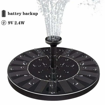 - 9V 2.4W Solar Fountain Solar Fountain Pump for Pond Pool Garden Fish with Battery Backup Latest Solar Panel Kit Water Pump Water Fountain Pump with 4 Different Spray Pattern Heads