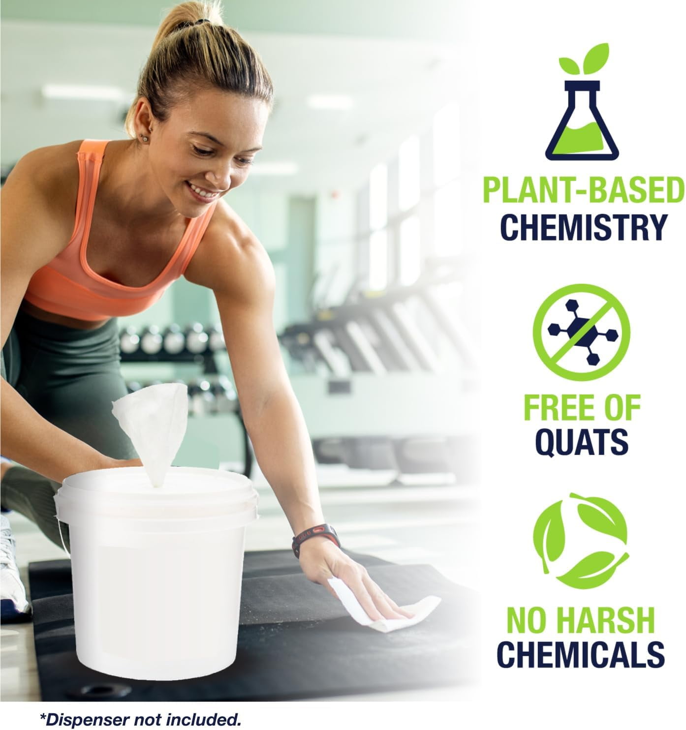 Vapor Fresh Value Wipes - 1,500 Count x 4 Rolls (6,000 Total Wipes) Plant Powered Commercial Grade Cleaner for Gym Equipment, Fitness Studios, Spas, Schools - Bulk Refill Rolls - Unscented