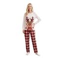 thumbnail image 2 of Family Christmas Pajamas Matching Set Classic Reindeer Long Sleeve Sleepwear set with Dog, 2 of 10