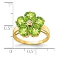 thumbnail image 2 of Primal Gold 14 Karat Yellow Gold 6mm Heart Peridot and Diamond Ring, 2 of 3