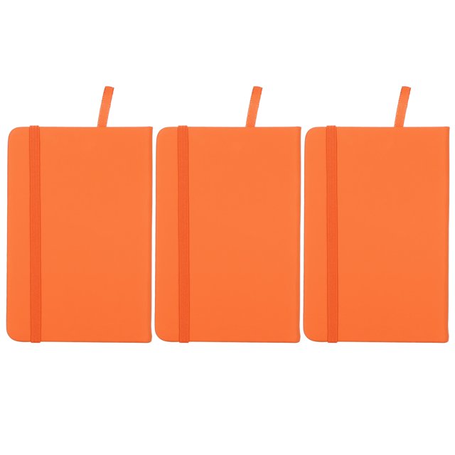 Strap Notebook, Environmentally Friendly Rounded Corners Hardcover Notepad, Artificial Pu Leather Portable For Writing Diary Orange