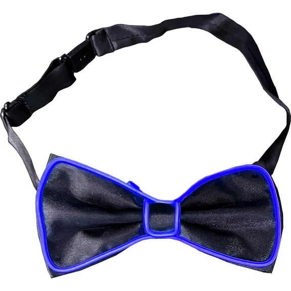 Adult's Blue Lite Up Bow Tie Costume Accessory
