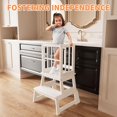 thumbnail image 6 of Kids Kitchen Step Stool, Toddler Montessori Learning Standing Tower, Ideal Toddler Kitchen Stool Helper for Bathroom Sink or Counter - 2025 Design with 3 Exclusive Upgrades - White, 6 of 8