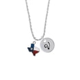 thumbnail image 2 of Delight Jewelry Silvertone Translucent Texas - Lone Star Silvertone Script Initial Disc - V - Charm Necklace, 20"+3", 2 of 4