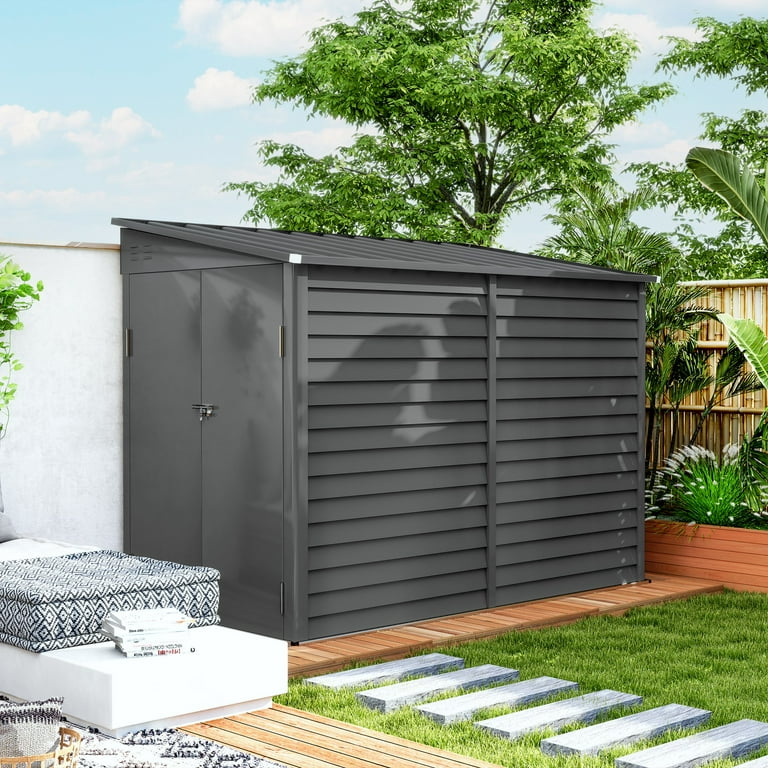 Outsunny 4.6' x 9' Metal Outdoor Storage Shed, Garden Utility Tool