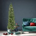 thumbnail image 3 of 7FT prelit pine slim tree, 200 warm white & multi 5mm led lights, multifunction & timer, 600 tips, 3 of 3