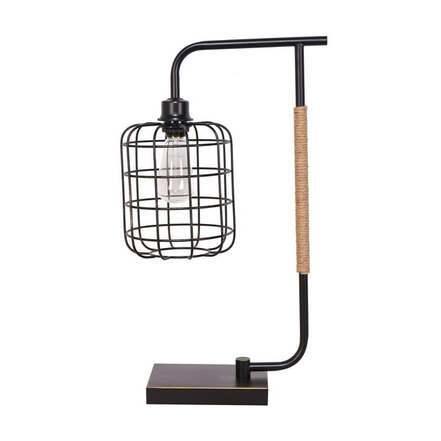 Sagebrook Home Metal 22" Task Lamp W/Cage Shade, Black - Kd