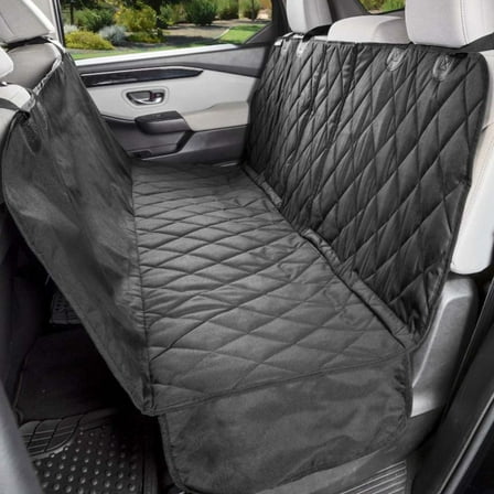 4Knines Dog Seat Cover with Hammock for Fold Down Rear Bench Seat, Heavy Duty, Black