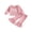 Pink, variant on RUINIXCW Toddler Baby Girl Big Sister Outfit Fall Winter Clothes Waffled Pink Ruffled Collar Long Sleeve Shirt Tops with Bell Bottom Flare Pants Set