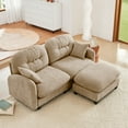 thumbnail image 3 of Chenille Cloud Sectional Couches for Living Room, Khaki Fluffy Modular Cloud Couch Sectional, Camel Love Seat Couches, Sofas para Sala, Big Comfy Couch Set with Deep Seat, 3 of 11