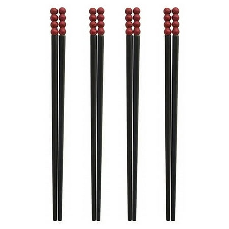 

Farfi 4Pcs Chinese Chopsticks Smooth Surface Food Grade Reused Comfortable Grip Sturdy Tableware Alloy Sugar-coated Haws Diner Chopsticks Dining Room Supply (Type F)