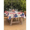 thumbnail image 3 of Outdoor Tablecloth with Umbrella Hole for Patio/Picnic/Party/Camping, Anniversary Waterproof Table Cloth Rectangle Table Cover Washable, 4th of July America Freedom Veteran Day (54"x 80"), 3 of 9