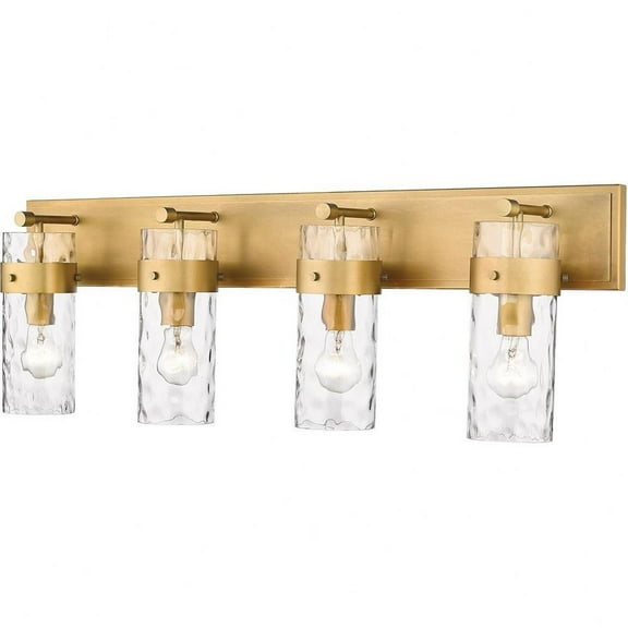 4 Light Vanity Light Fixture in Transitional Style-11.25 inches Tall and 34 inches Wide-Rubbed Brass  Finish Bailey Street Home 372-Bel-4620011