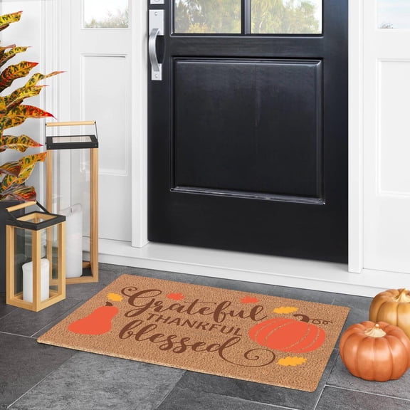 Paillasson de Bienvenue de l'Action de Grâce avec Message Festif pour l'Entrée Saisonnière de la Maison