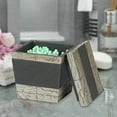 thumbnail image 2 of nu steel Rustic, made of cement Bathroom Vanity Countertop Storage Organizer Canister Jar for Cotton Swabs, Rounds, Balls, Makeup Sponges, Bath Salts - Antique Stone, 2 of 6