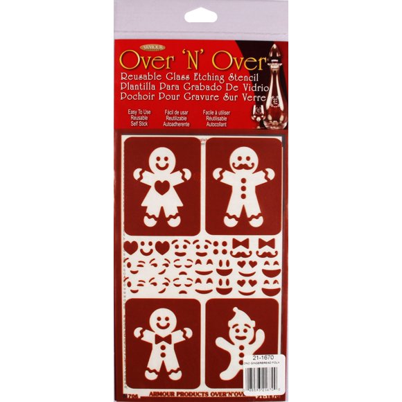 Armor Products Over N Over Glass Plantilla Para Grabado Gingerbread Folks