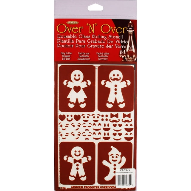 Armor Products Over N Over Glass Plantilla Para Grabado Gingerbread Folks