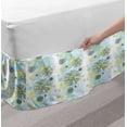 thumbnail image 2 of Turquoise Bed Skirt, Chamomiles Flower Blossom Wildflower Blooms Summer Illustration, Elastic Bedskirt Dust Ruffle Wrap Around for Bedding Decor, 4 Sizes, Pale Green Dark Green, by Ambesonne, 2 of 2