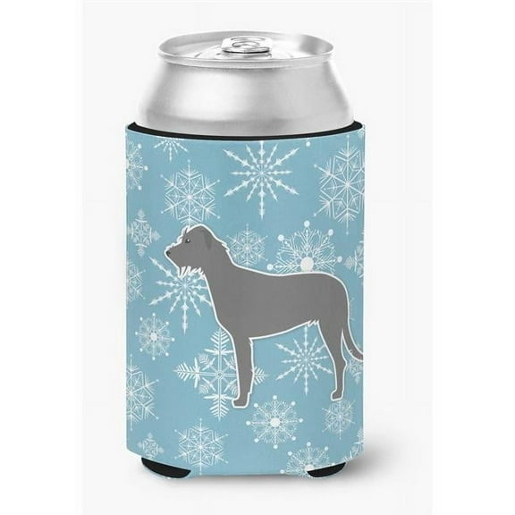 Winter Snowflake Irish Wolfhound Can or Bottle Hugger
