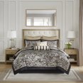 thumbnail image 6 of Full Black Jacquard Comforter Set - 12-Piece Luxury Bedding with Cotton Sheets & Paisley Design, 6 of 11