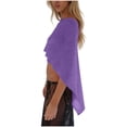 thumbnail image 5 of Feancey Sheer Poncho Tops for Women Crochet See Through Beach Coverups Summer Sun Protection Asymmetrical Shawl Hot Pink Free Size, 5 of 6