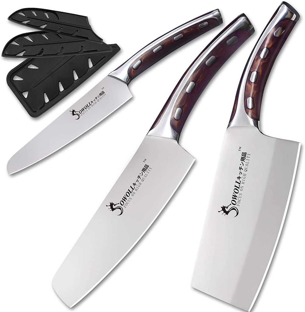 Mumulo Kitchen knife, Chef Knife Set With Sheath, German Stainless Steel 8  Inch Chef's Knife with Matched Knife Sheath (Black)