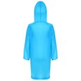 thumbnail image 2 of TSSOE Girls Water Resistant Rain Jacket Coat Long Sleeve Reusable Button Coat with Drawstring Hood Playwear 2-12 Years Blue 2-6, 2 of 6