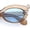 Brown - Blue, variant on Womens Fun Devil Horn Jewel Oval Mod Fashion Plastic Sunglasses [All Black]