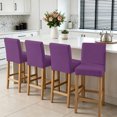 thumbnail image 3 of Dark Purple Bar Stool Cover Set of 4, Farmhouse Solid Purple Color Modern Art Stretch Bar Chair Cover, Removable Washable Pub Counter Stool Chair Slipcover for Kitchen Dining Room Pub Cafe, 3 of 9