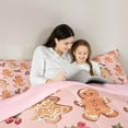 thumbnail image 4 of Manfei Lovely Gingerbread Bedding Comforter Set 7-Piece for Girls Boys, Merry Xmas Gifts King Bedding Sets, Happy New Year Bed Sheets, Ultra Soft Home Decor, 4 of 8