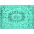 thumbnail image 1 of Ahgly Company Machine Washable Indoor Rectangle Persian Turquoise Blue Traditional Area Rugs, 2' x 5', 1 of 4