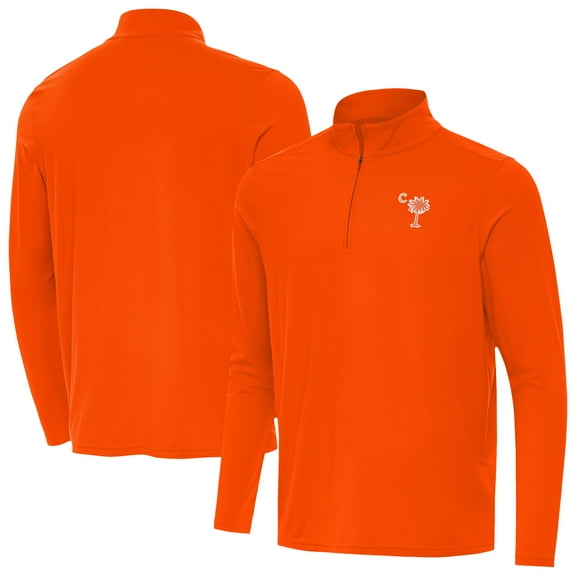 Men's Antigua  Orange Clemson Tigers Palmetto Series Intent Quarter-Zip Pullover