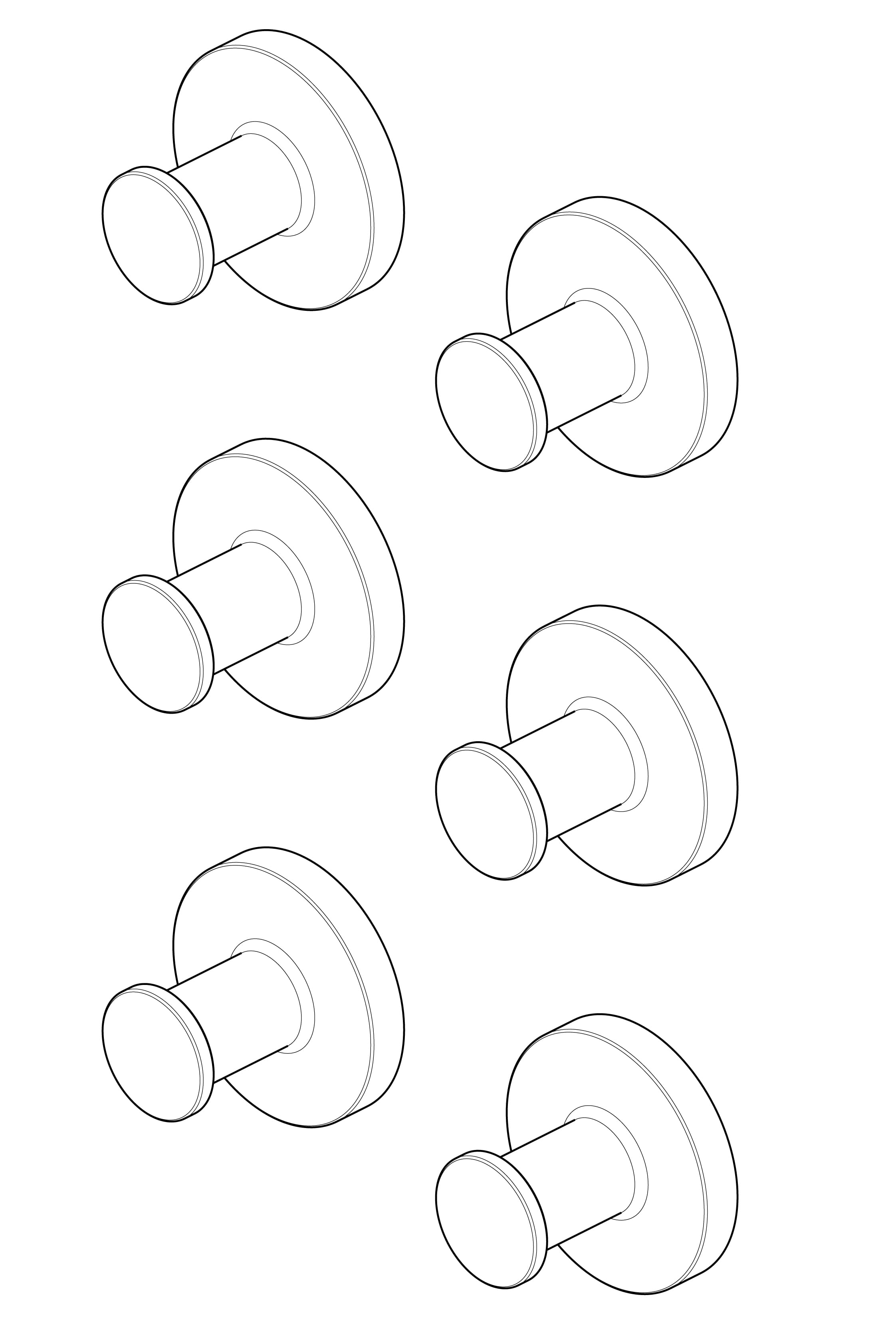 Mainstays Modern Round Robe Hook in Matte Gold, 6 Pack