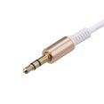 thumbnail image 2 of 3.5mm Male to Male Audio Cable with 90-Degree Right Angle Bending Plug, 1m Length, TPE Material, White Color - Compatible with Mobile , Speakers, Cars, Computers and Other Audio Devices,, 2 of 6