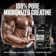 NutraBio النقي الكرياتين مونوهيدرات مسحوق الملحق، غير منكهة، (500 غرام) - يدعم طاقة العضلات السائبة، والانتعاش، والقوة - للرجال والنساء