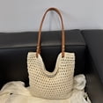 thumbnail image 3 of Bolso tejido de algodón para otoño e invierno 2025, nuevo bolso de hombro de gran capacidad para mujer, diseño de nicho, bolso de mano hueco, 3 of 5