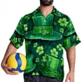 thumbnail image 4 of Saint Patrick's Day Men's Casual Printed Button Down Short Sleeve Spread Collar Beach Shirts for Summer, Unisex, 4 of 6