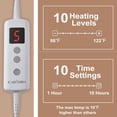 thumbnail image 4 of FOLDLIFE Heated Throw Blanket - Thick Tufted Sherpa Electric Blanket Throw with 6 Heating Levels and 8 Time Settings, UL Certified Machine Washable Fast Heating Blanket Throw 84"×90", White, 4 of 7