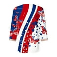 thumbnail image 4 of NSLGXD Blouses for Women Dressy Casual Lace V Neck 3/4 Sleeve T Shirts Independence Day Fashion Butterfly Print Shirts Loose Patriotic Tops for Women, 4 of 5