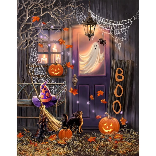 Puzzle Springbok Boo! Escena de porche de Halloween de 1000 piezas