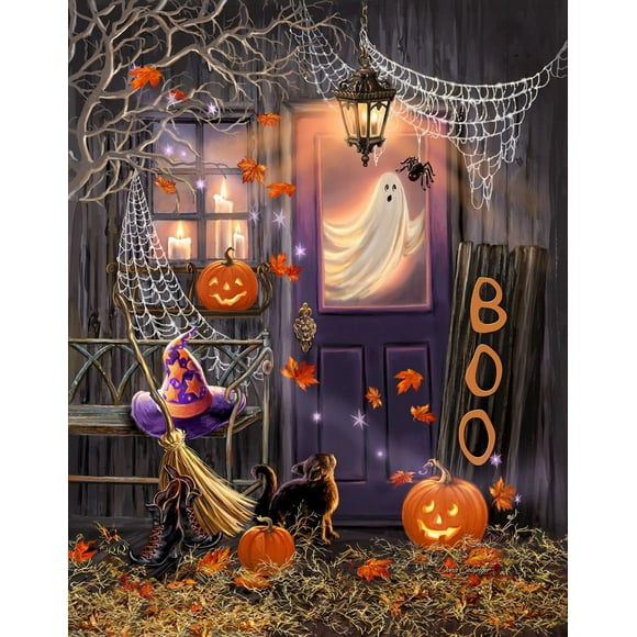 Puzzle Springbok Boo! Escena de porche de Halloween de 1000 piezas